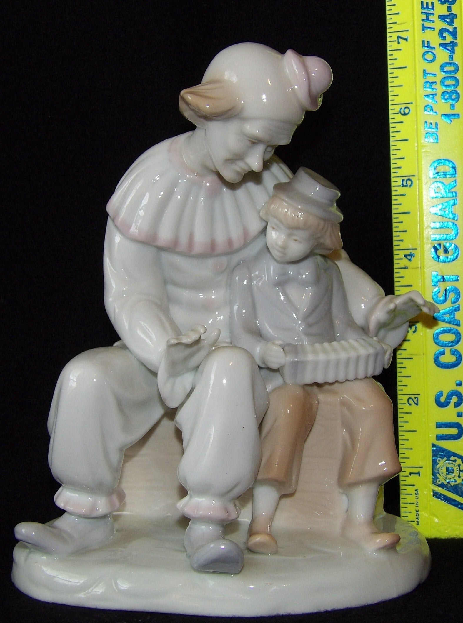 Vintage Paul Sebastian Clown with Boy and Accordion 1980's