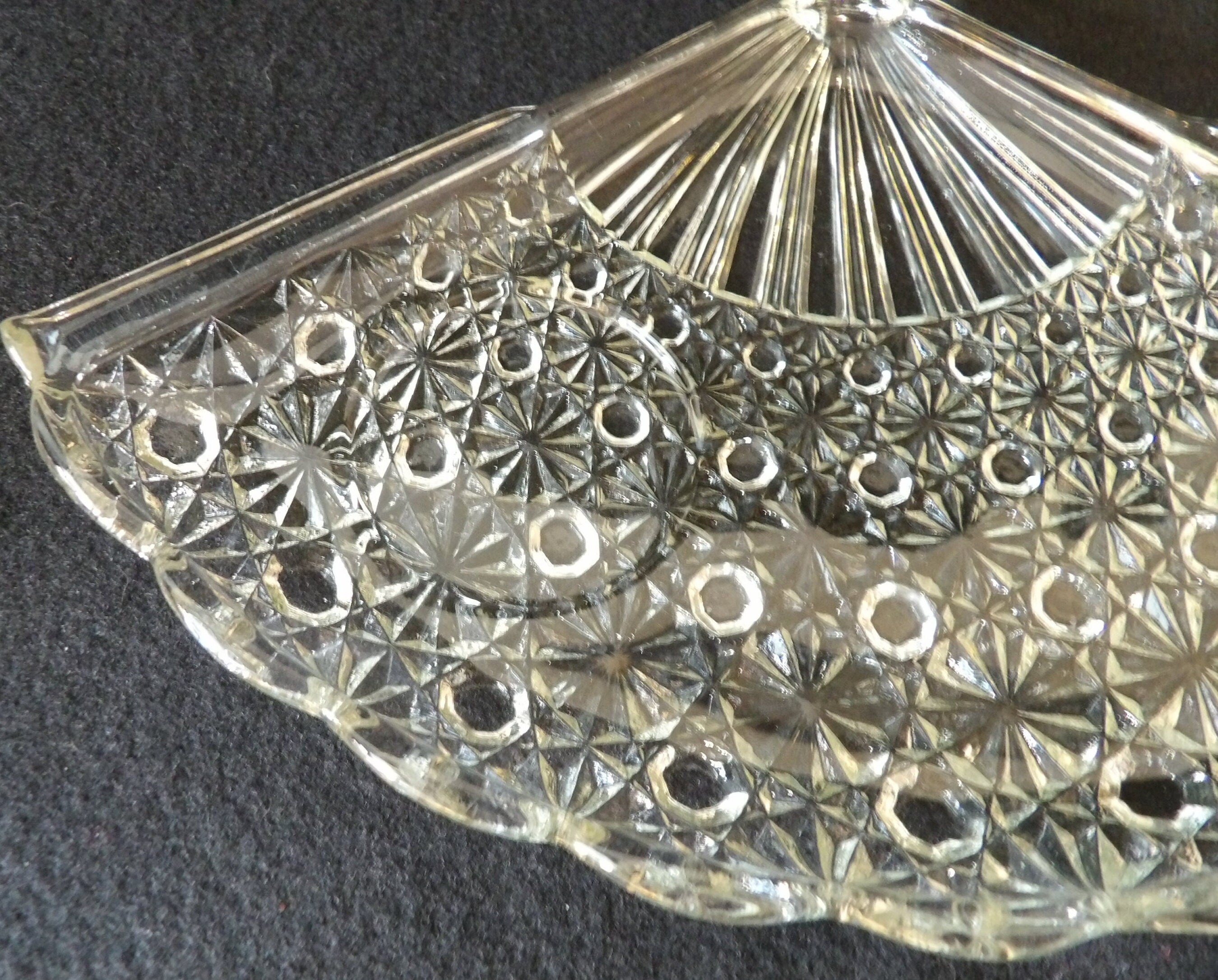 Vintage Fenton Glass Relish/Vanity Tray Button & Daisy Design Circa 1960's
