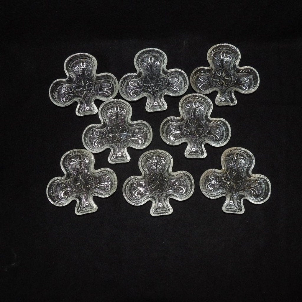 Vintage Tiaraware Indiana Clear Glass Sandwich Pattern Trinket Dish (Set of 8)