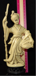 Vintage Plastic Asian Fisherman Figurine — Underground Atlanta Novelty Collectible
