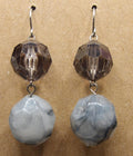 Women's Gray & White Marbled Bead Drop Earrings