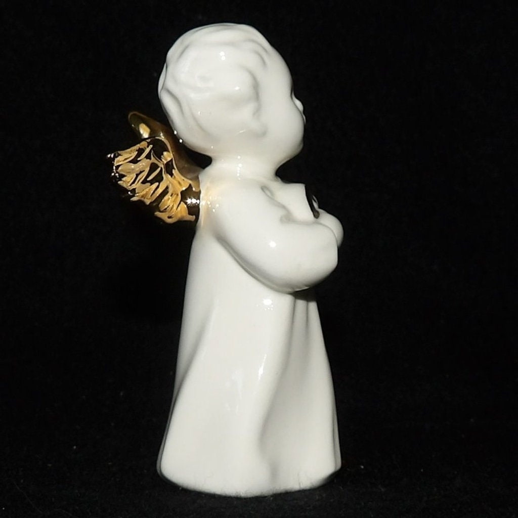 White Porcelain Goebel Angel Playing Lute