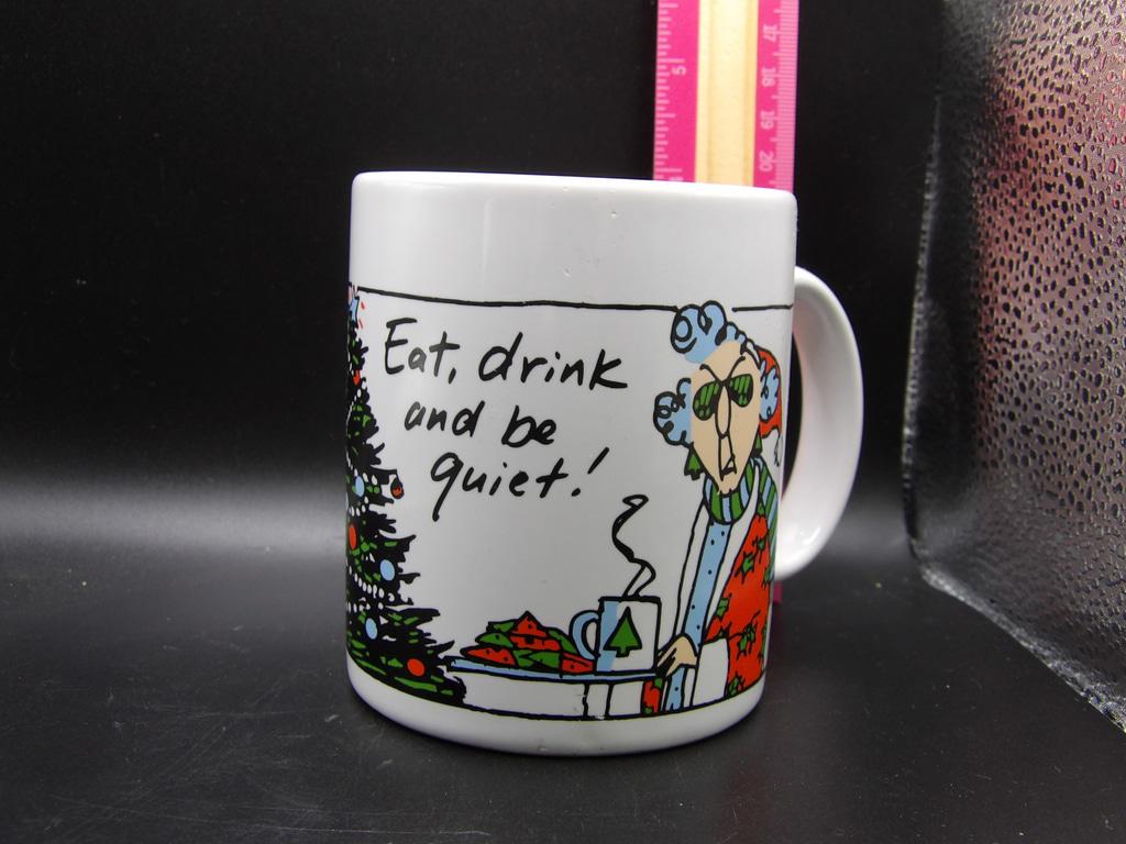 Shoebox Greetings "Eat, Drink and Be Quiet!" Humorous Ceramic Mug