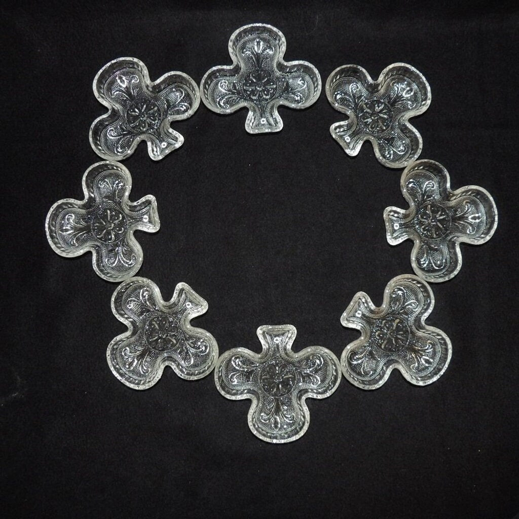 Vintage Tiaraware Indiana Clear Glass Sandwich Pattern Trinket Dish (Set of 8)