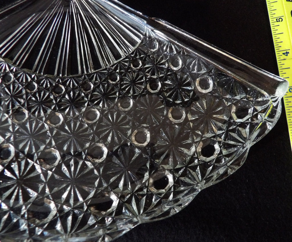 Vintage Fenton Glass Relish/Vanity Tray Button & Daisy Design Circa 1960's