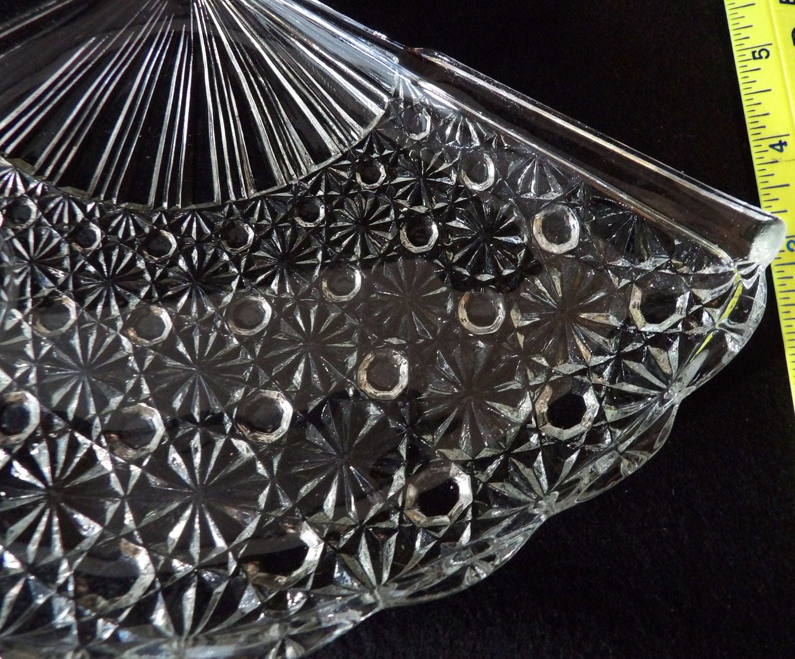 Vintage Fenton Glass Relish/Vanity Tray Button & Daisy Design Circa 1960's