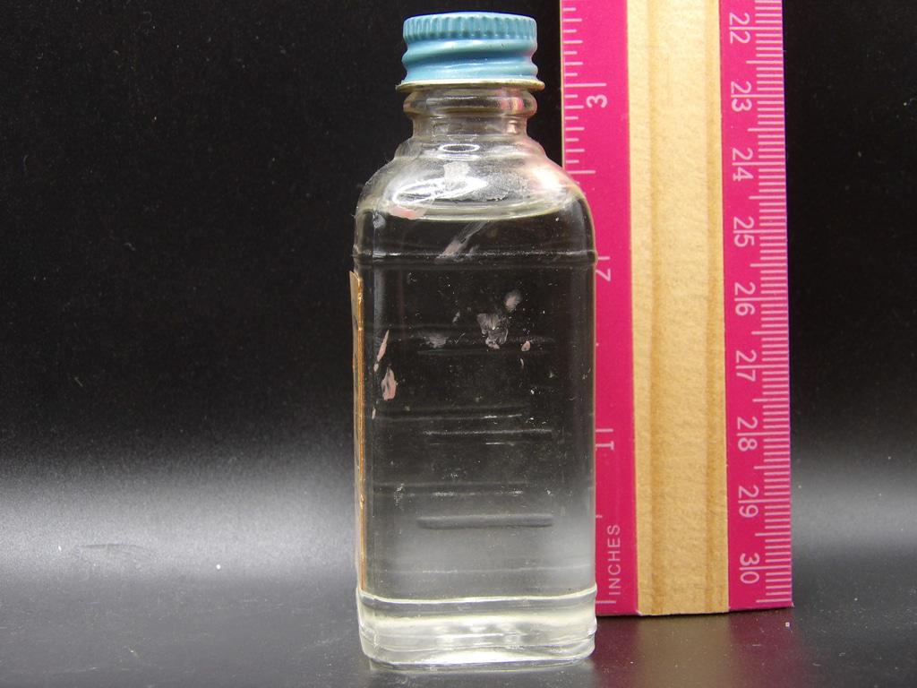 Vintage Johnson & Johnson Baby Oil Glass Bottle — 1¼ fl oz with Blue Metal Cap