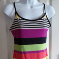 Planet Gold Spaghetti Strap Multicolor Striped Dress — Size Large