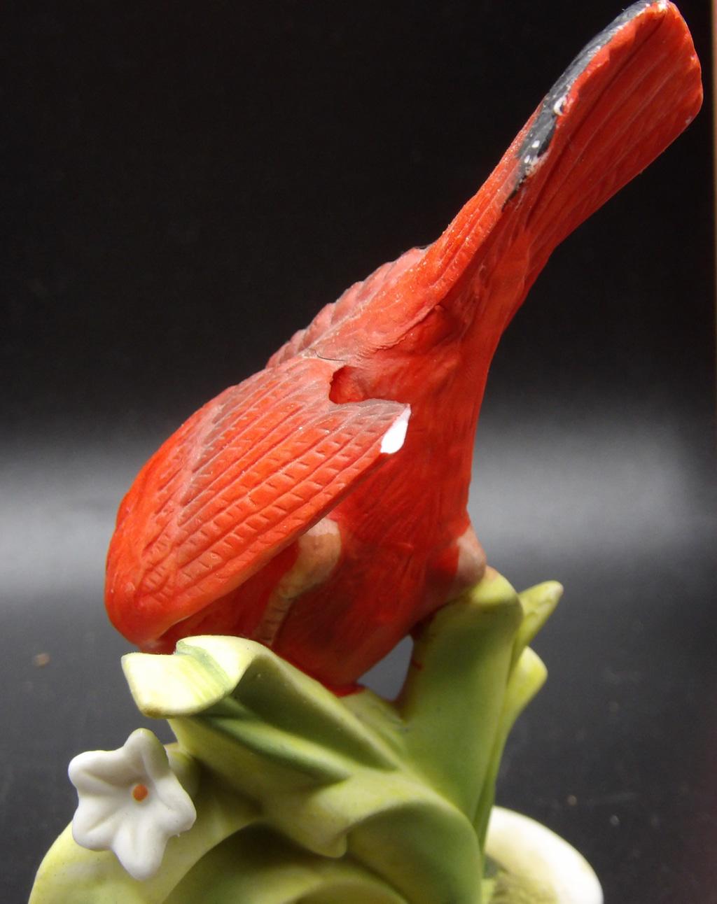 Lefton China Hand-Painted Cardinal Figurine #KW464 — Vintage Bird Collectible