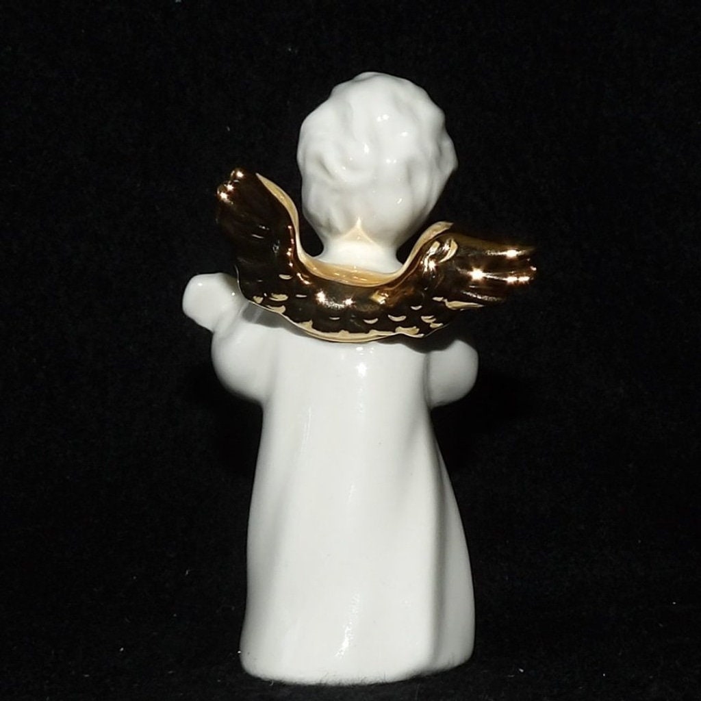 White Porcelain Goebel Angel Playing Lute