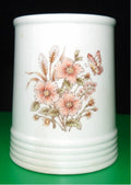 Vintage Ceramic Floral Canister Without Lid — Colorful Flower Design Home Décor