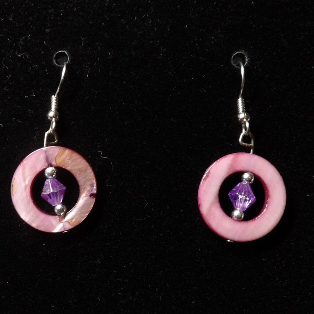 Handmade Pink Chunky Bead Jewelry Set — Necklace, Bracelet & Earrings
