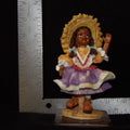 Vintage African American Girl Waving Figurine — Purple Dress & Tan Yellow Hat