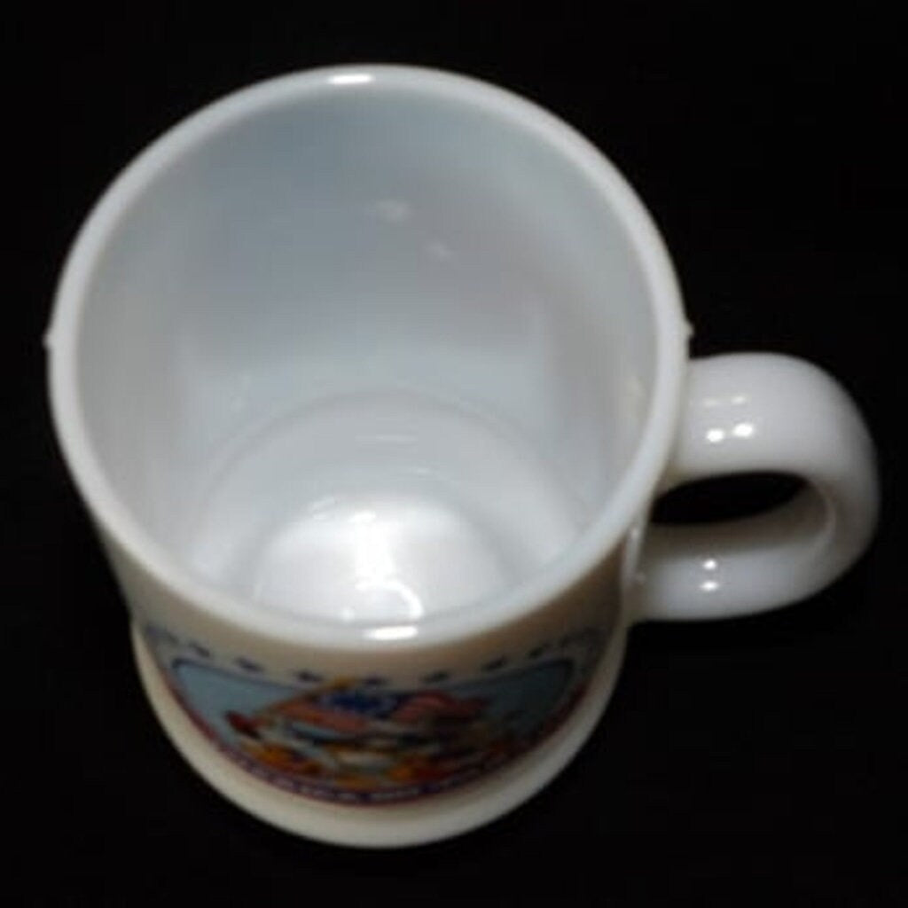 Vintage America on Parade Milk Glass Mug