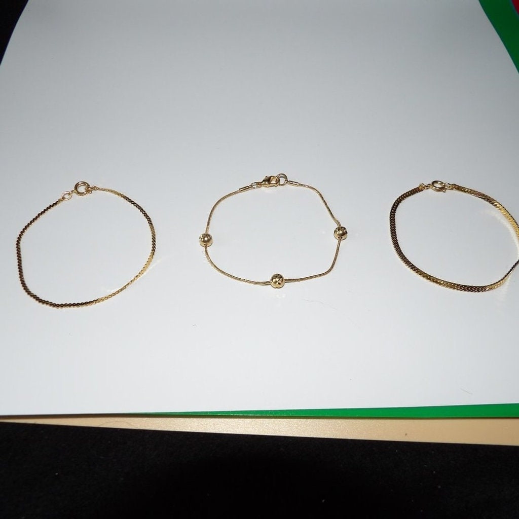 3 Gold Tone Bracelets (Lot of 3)