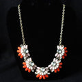 J. Crew Pink Coral Crystal Floral Gold Tone Statement Necklace