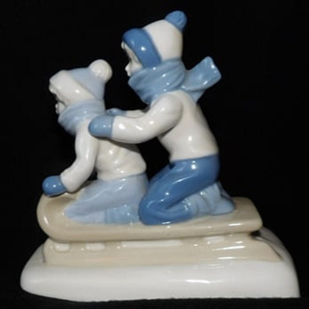 1992 Paul Sebastian Boys on a Sled Figurine
