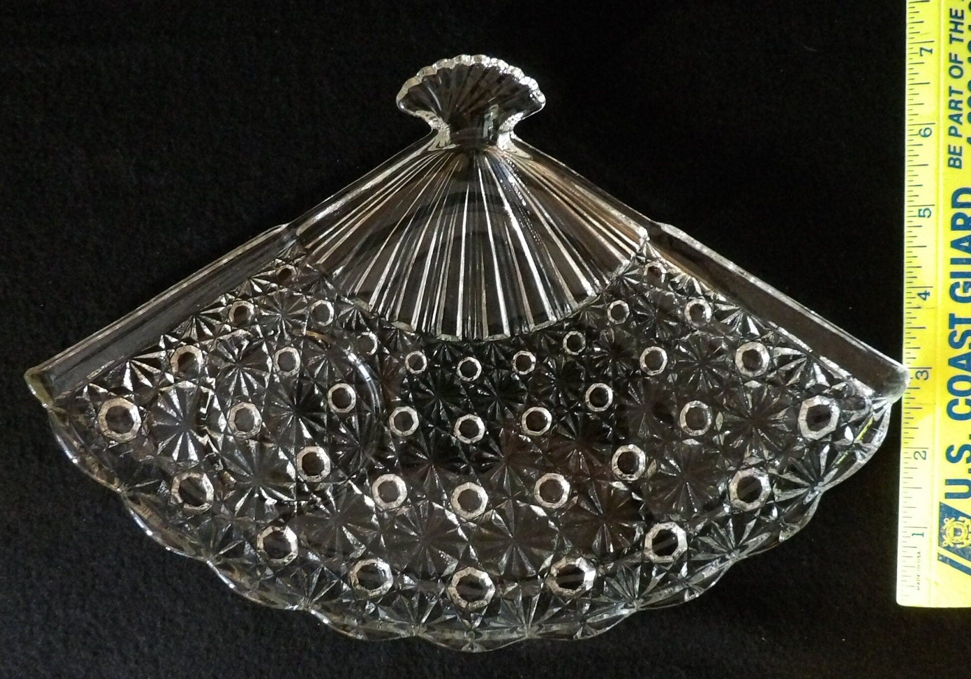 Vintage Fenton Glass Relish/Vanity Tray Button & Daisy Design Circa 1960's