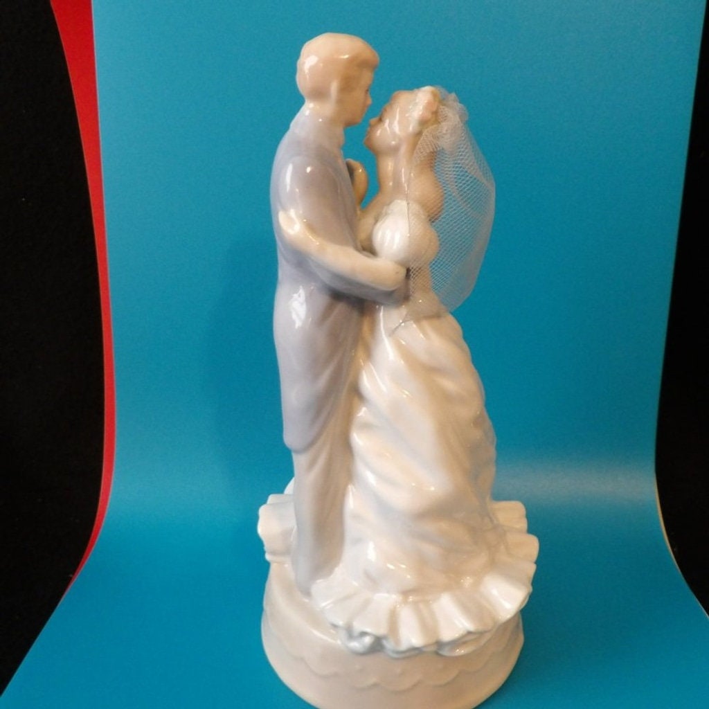Vintage Bride and Groom with Music Box
