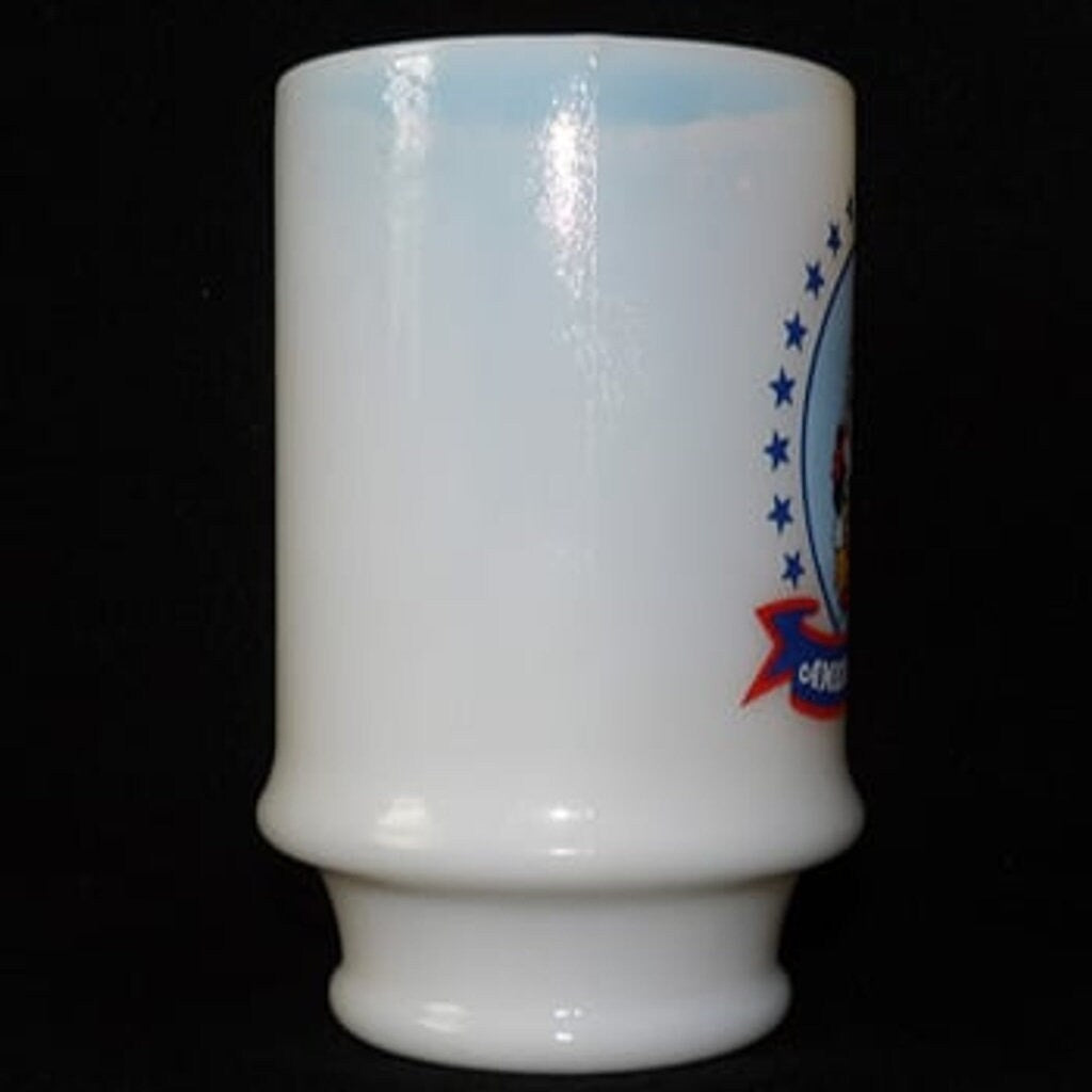 Vintage America on Parade Milk Glass Mug