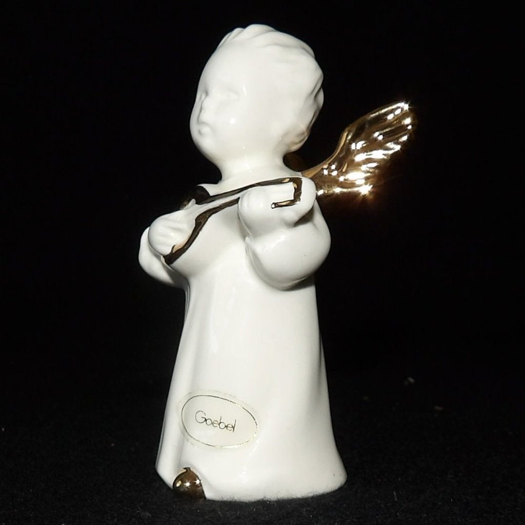 White Porcelain Goebel Angel Playing Lute