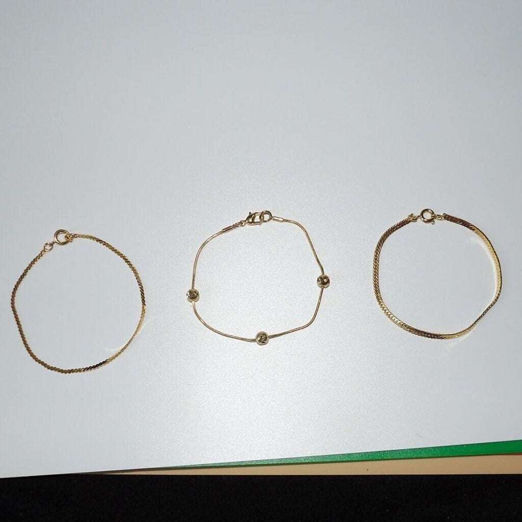 3 Gold Tone Bracelets (Lot of 3)