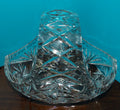 Cut Glass Lead Crystal Bowl with Handle
