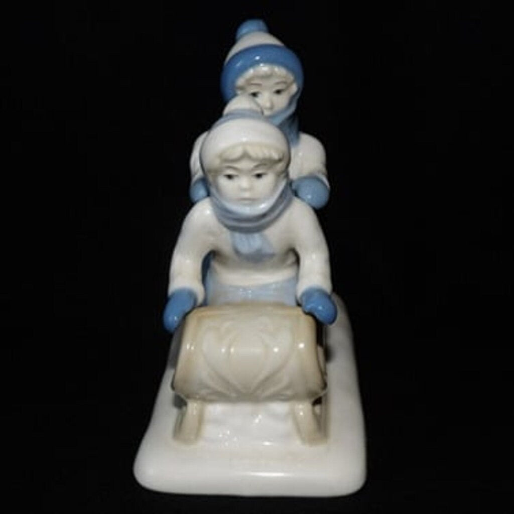1992 Paul Sebastian Boys on a Sled Figurine