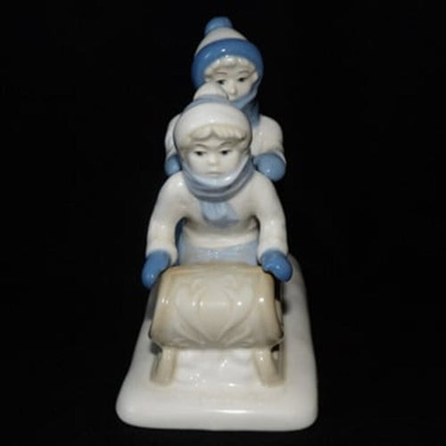 1992 Paul Sebastian Boys on a Sled Figurine