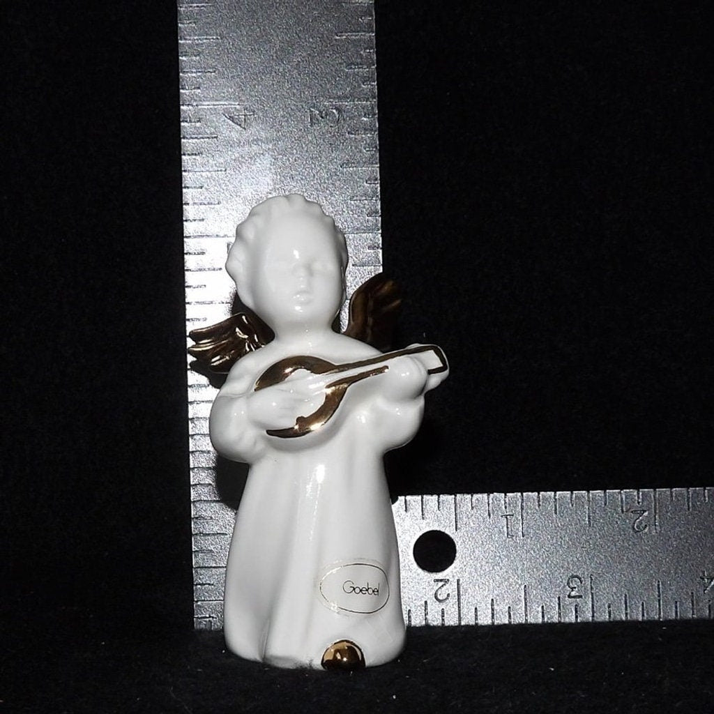 White Porcelain Goebel Angel Playing Lute