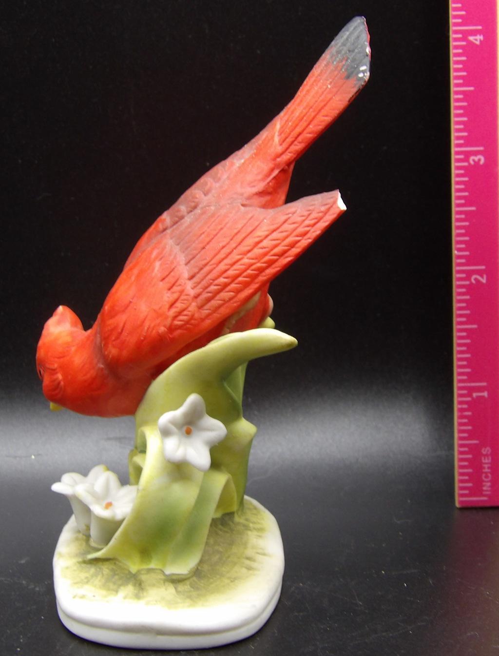 Lefton China Hand-Painted Cardinal Figurine #KW464 — Vintage Bird Collectible