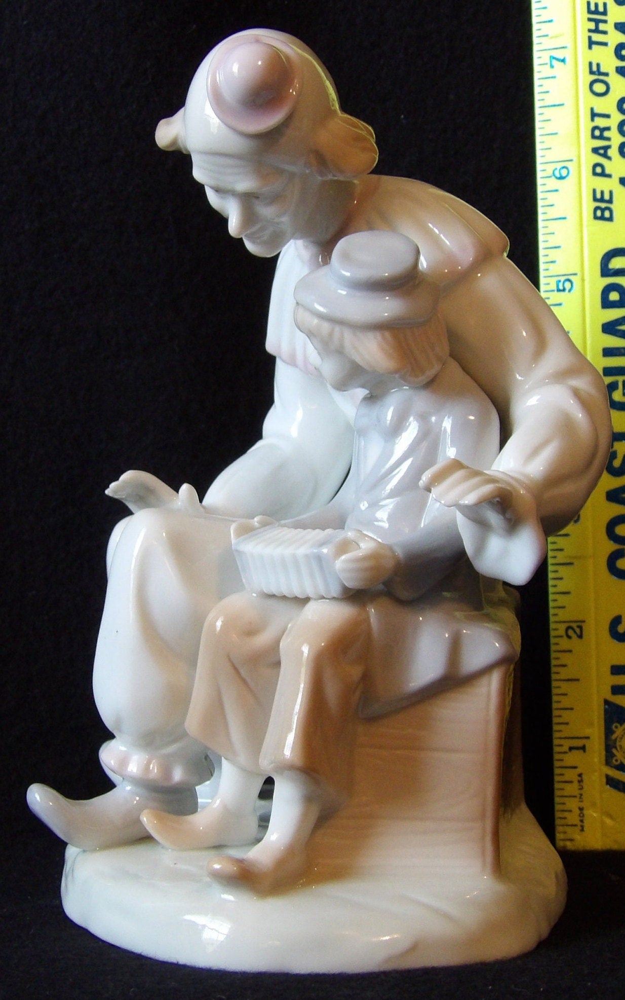 Vintage Paul Sebastian Clown with Boy and Accordion 1980's