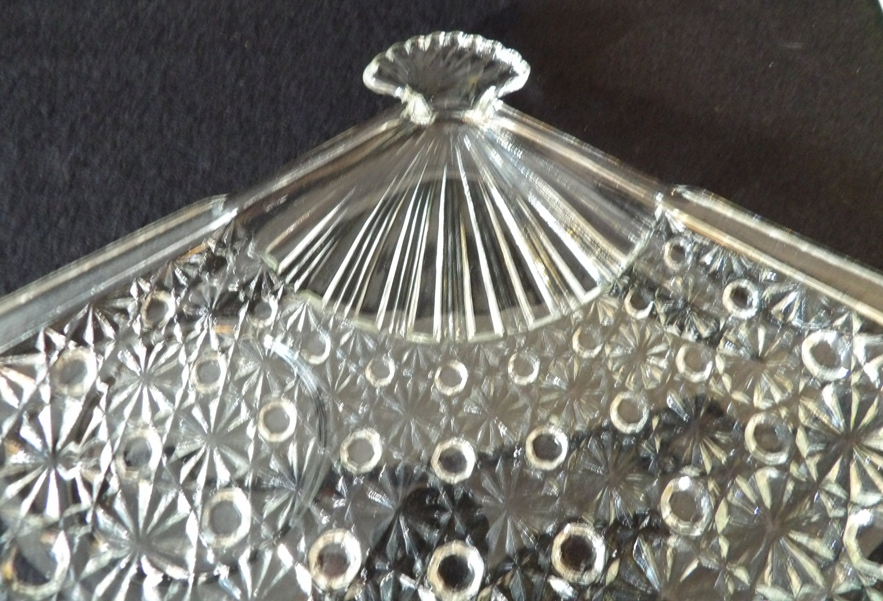 Vintage Fenton Glass Relish/Vanity Tray Button & Daisy Design Circa 1960's