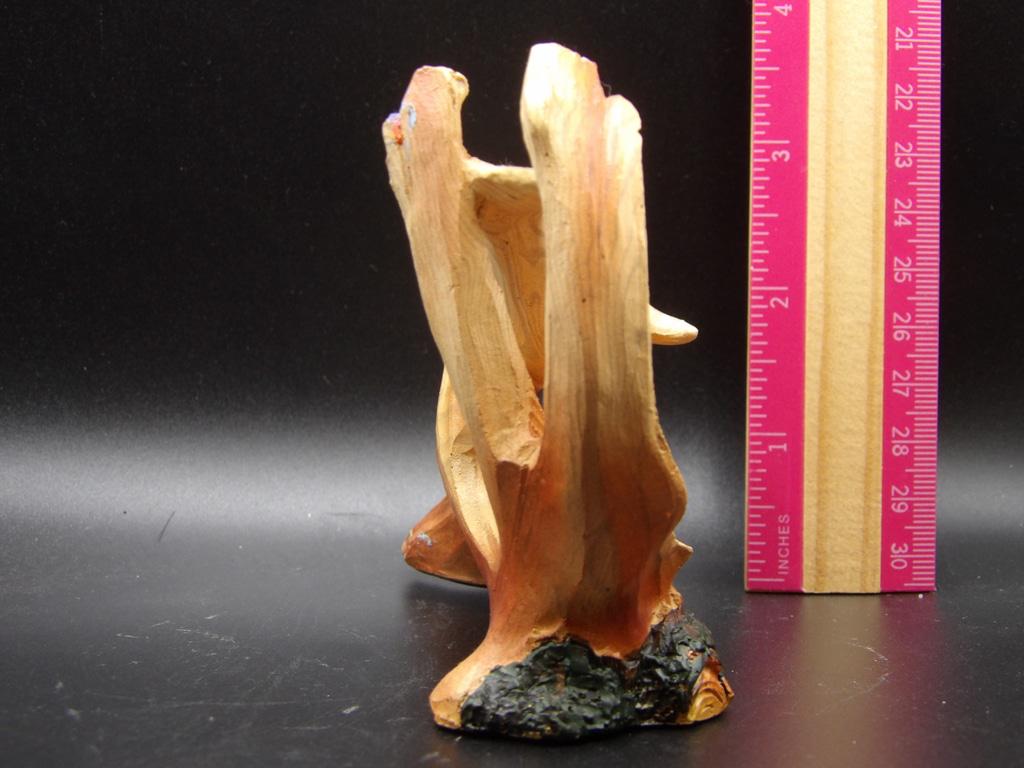 Beige & Brown Dolphin Wood Sculpture