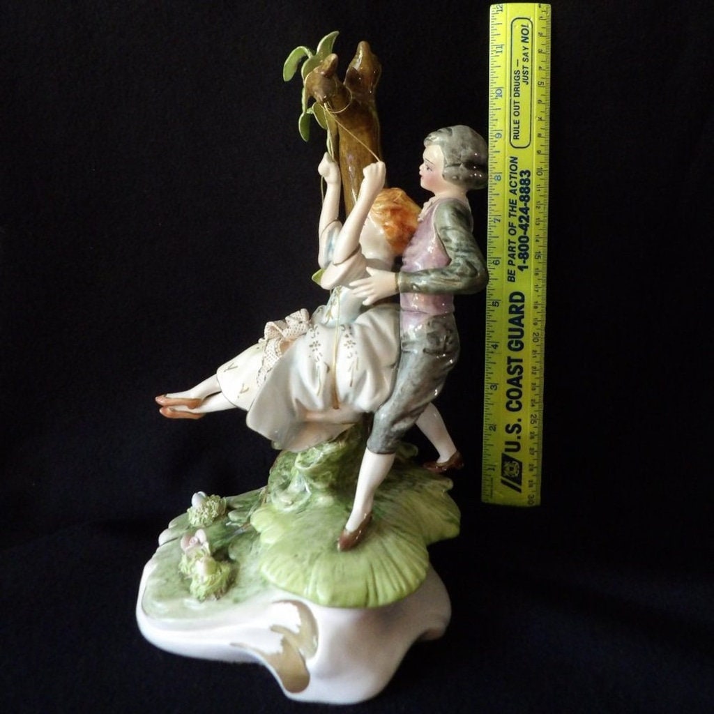 Capodimonte Porcelain Vintage Boy and Girl Figurine