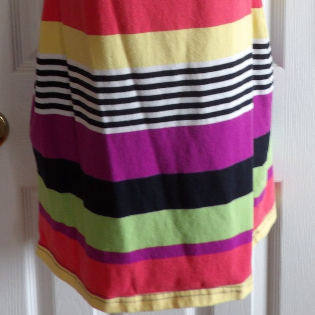 Planet Gold Spaghetti Strap Multicolor Striped Dress — Size Large