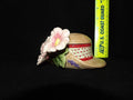 Fitz and Floyd Essentials Straw Hat w/ Pink Hibiscus Flowers Lidded Trinket Box