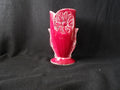 Red Ceramic Flower Design Home Decor Vase 1940's