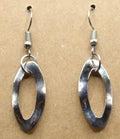 Women's Silver Oval Drop Earrings