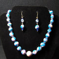 Handmade Purple & Pink Chunky Bead Necklace & Earring Set